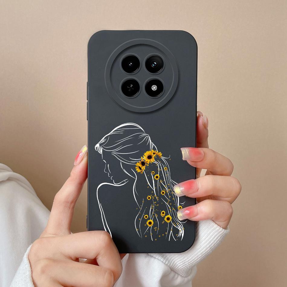 For OPPO Realme 12X 5G Phone Cases Cartoon Liquid Silicone Full Coverage Anti Drop Shell For Realme12 X Back Covers Bumper Funda