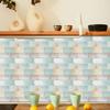 Beige Modern PVC On Wall Decals for Kitchen Walls Waterproof Minimalist Brick Pattern 28.5 28.5 26cm 10pcs Set