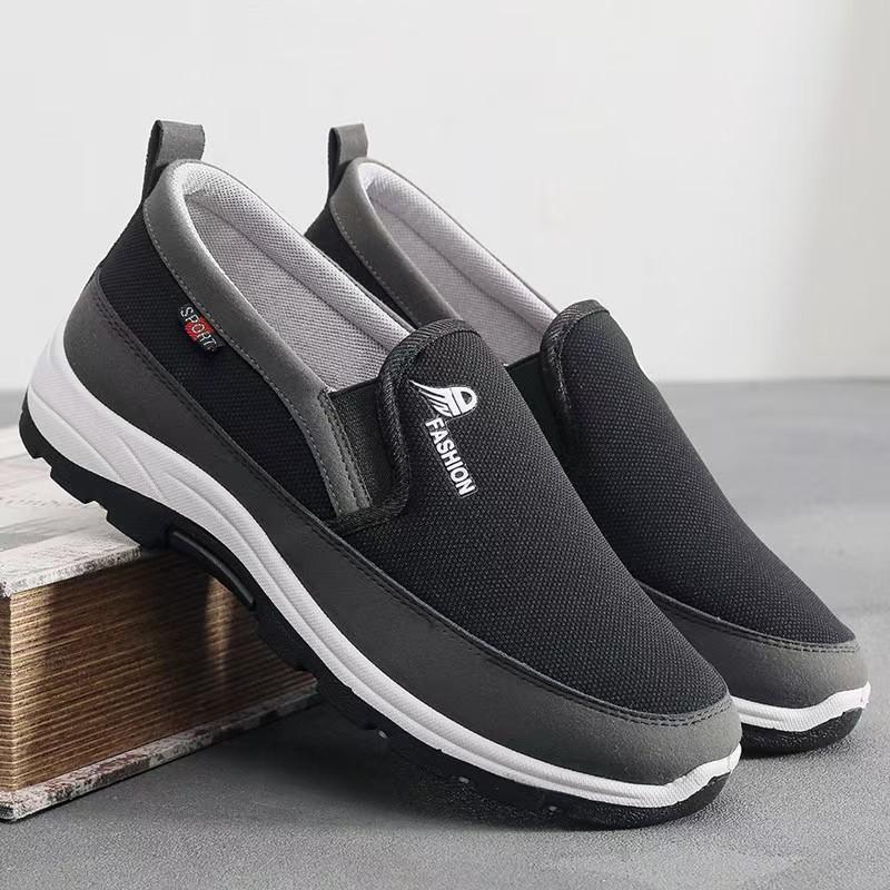 New Cross Men's Casual Non-slip Wear-resistant Slip-on Cloth Shoes for Middle-aged and Elderly
