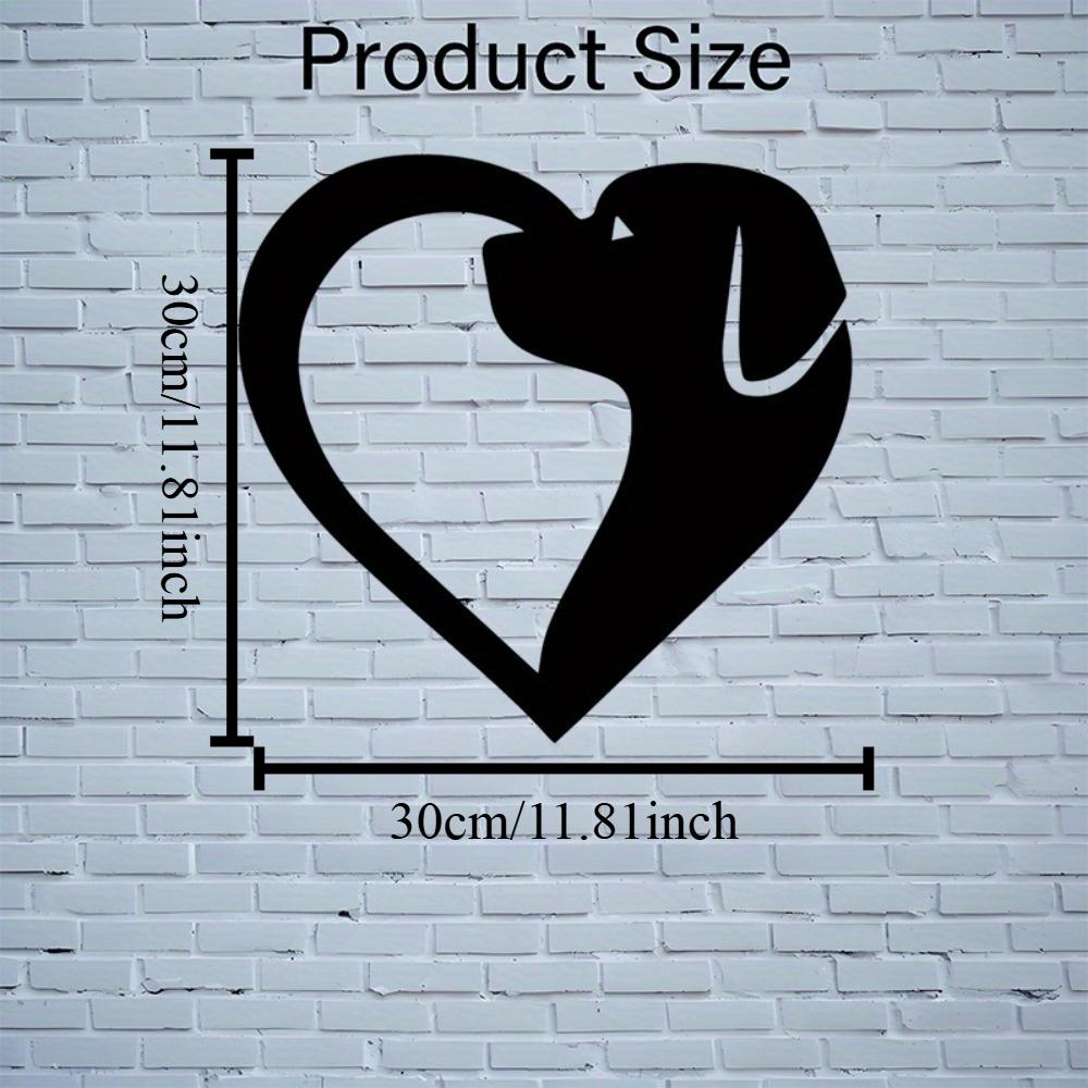 

2D Iron Dog Heart Wall Art Minimalist Pet Lover Gift 12in