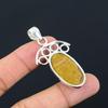 Oval Plume Agate Stone Wife Anniversary Elegant Wedding Pendant Sterling Silver