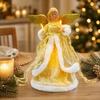 Tree-Top Angel Ornament with Circular Base Decorative Acrylic and Textile