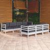 VidaXL Solid Pine Wood Garden Lounge Set 8 Pcs with Cushions Patio Furniture Outdoor Furniture Garden Furniture 3096161