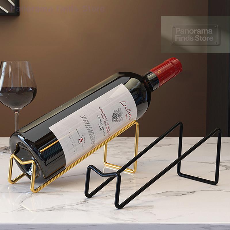 1 Pack Wine Bottle Rack for Countertop Simple Home Counter Decoration - Vertical Wine Bottle Display Stand Storage Rack