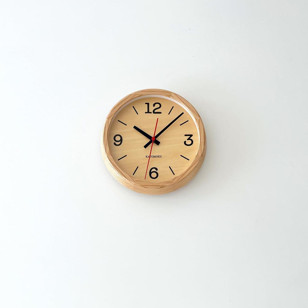 KATOMOKU Muku Clock 20 Oak Wall Continuous Second 20cm km-136OARCS Clock, Hand, (SKP Radio-Controlled Clock)