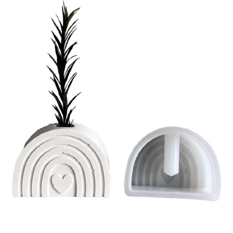 Elegant Rainbow Shaped Sturdy Silicone Flower Pots Mould Tool Must Have Accessory for Home Use Resin Art Enthusiasts