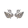 Silver Needle Super Fairy Zircon Swan Stud Earrings Women'S Fashion Versatile Light Luxury Exquisite Earrings Niche Earrings