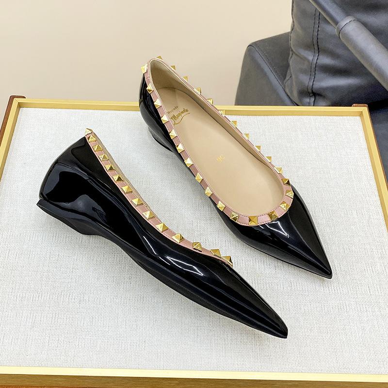 

HL04 балетки женственность хай-энд французская мода ива телесный серый не устают ноги острый носок скрытая платформа одинарная обувь 43