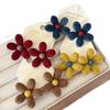 Elegant Retro Hong Kong Style Minimalist Silver Flower Earrings for Women