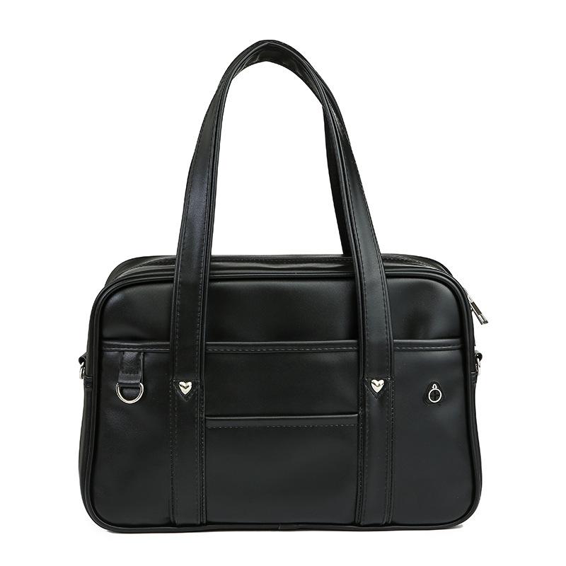 

Японська двовимірна студентська уніформа сумка для дівчини ПУ шкільна сумка COS зносостійка водонепроникна сумка Messenger на одне плече чорний