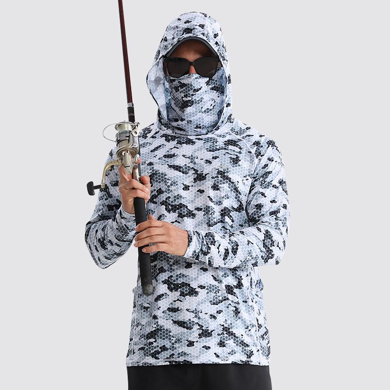 Men's Summer 25 Quick-Dry Breathable Hooded Fishing Sun Protection Clothing with Mask