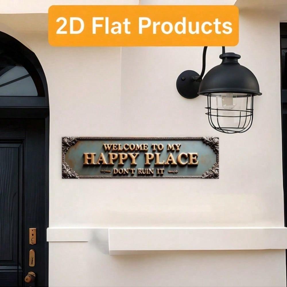 Vintage Aluminum Sign Floral Metal Wall Art Decorative Plaque For Home Porch Outdoor Indoor