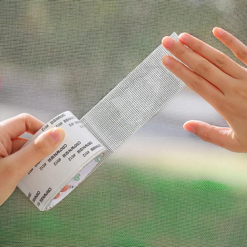 Window Screen Repair Tape Self-adhesive Net Door Fix Patch Anti-Insect Mosquito Mesh Broken Holes Repair