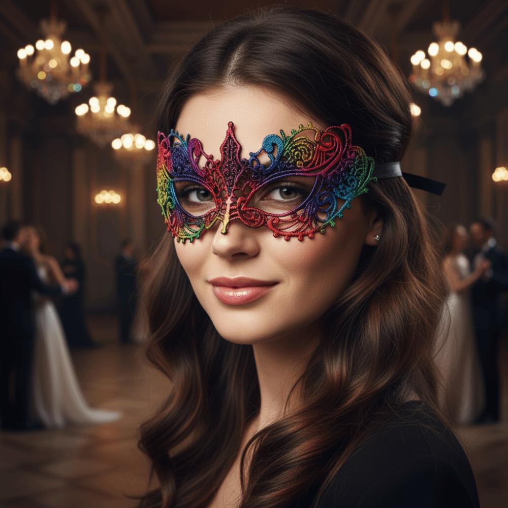 Flower Pattern Lace Masquerade Mask Lace Party Masks Half Face Mask Festive Party