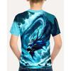 Maglietta per bambini T-shirt con grafica 3D Dragon Magliette per bambini Magliette con scollo tondo Maglietta con animali dei cartoni animati Maglietta a maniche corte per un ragazzo
