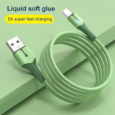 5A Liquid Silicone USB Type C Cable For Huawei Mate 40 Pro P40 Pro Super Charge Type C Cable USB C Data Cable For Samsung S10
