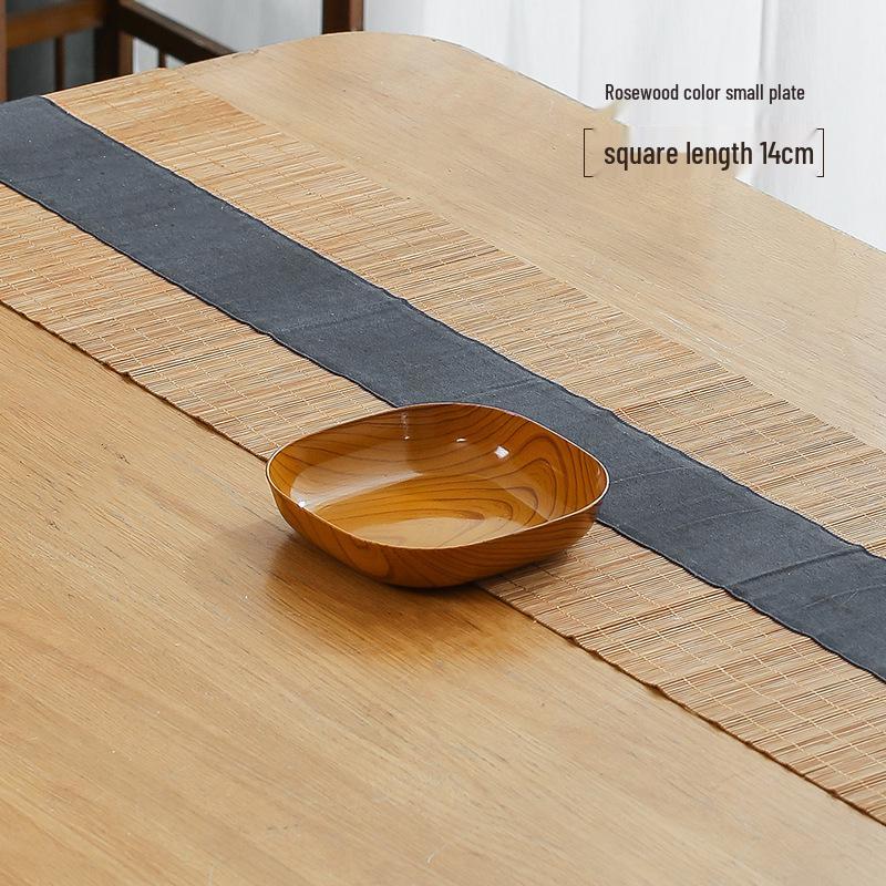 Elegant Gold-Edged Plastic Fruit Plate - Stylish Square Bone Dish for High-End Living Room Decor