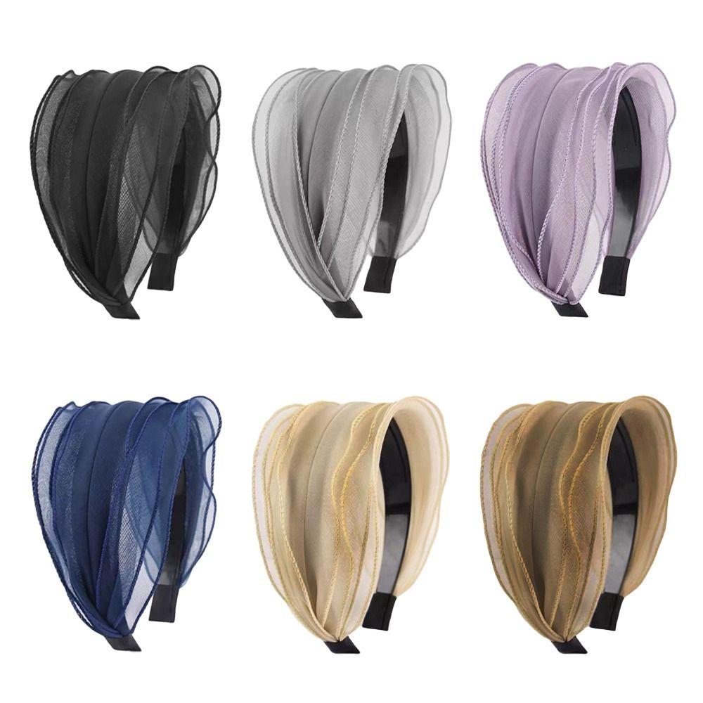 Organza Yarn Hair Hoop Wide Headband Fashion Hair Accessories  for Women Girls