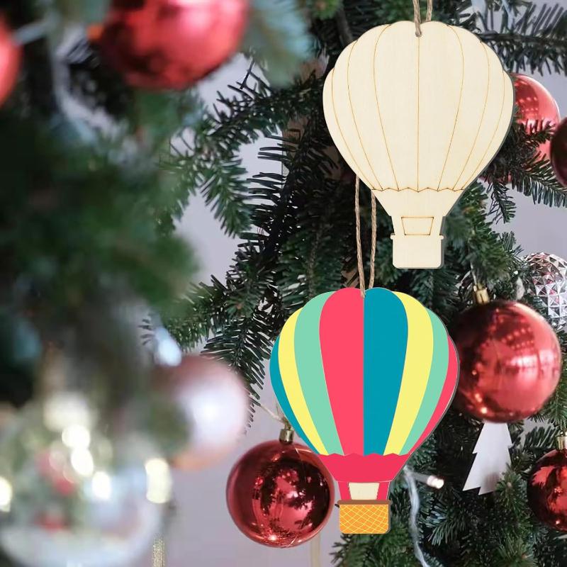 10Pcs Wooden Gingerbread Figurine Hollowed Out Unfinished Wooden Pieces Diy Wooden Christmas Tree Decoration Pendant