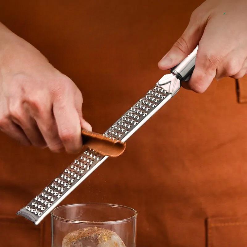 Stainless Steel Cheese Chocolate Grater Long Handle Citrus Lemon Zester & Cheese Grater for Garlic, Nutmeg, Vegetables, Fruits