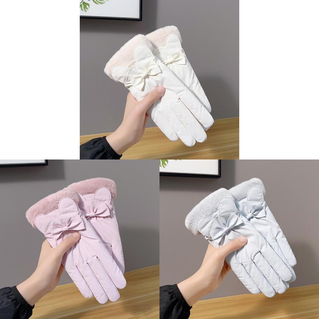 Winter Warm Touchscreen Gloves For Women With Thick Cotton Fleece For Cycling And Travel