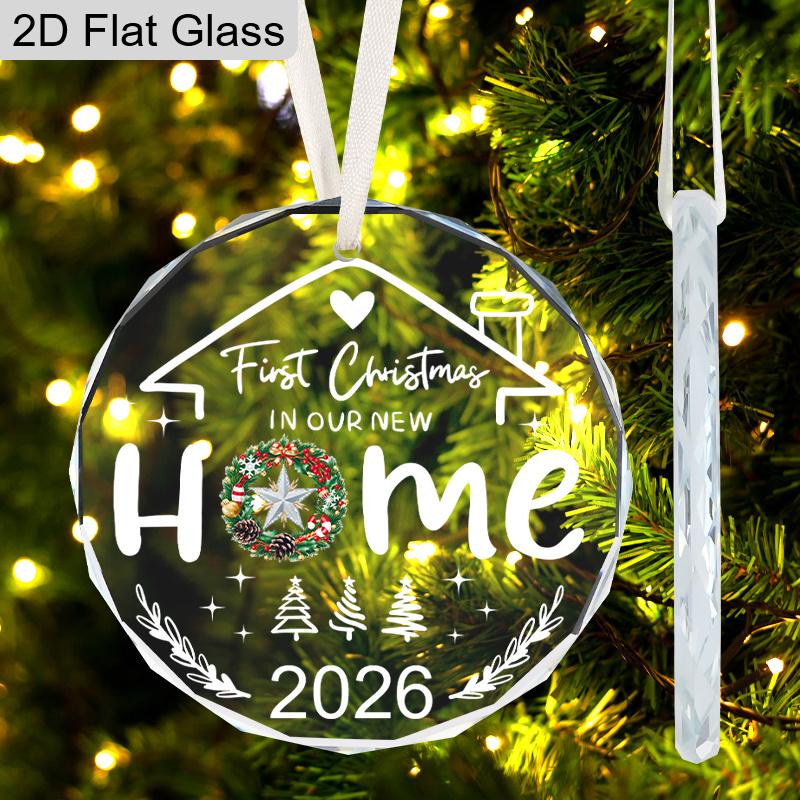 Housewarming Glass Christmas Ornament, New Home Ornament, Christmas Decor, Gifts for New Homeowners, New Home Gift, Festive Decoration Pendants
