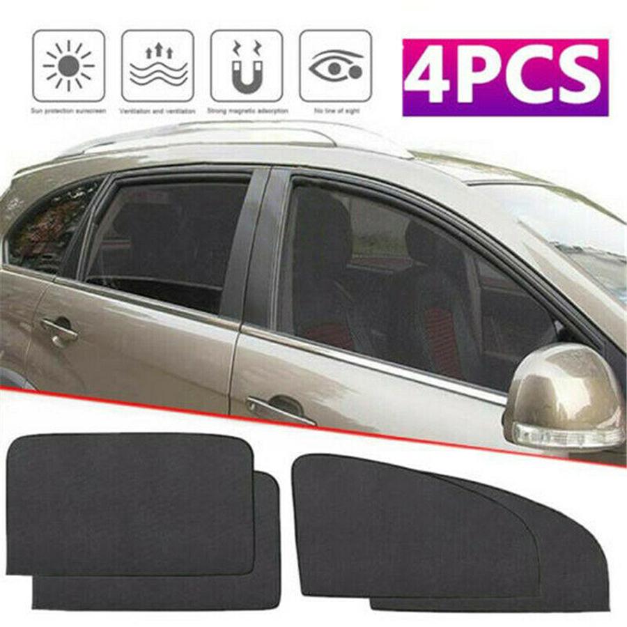 4X Magnetic Car Window Sun Shade Cover Mesh Shield UV Protection Car Accessories