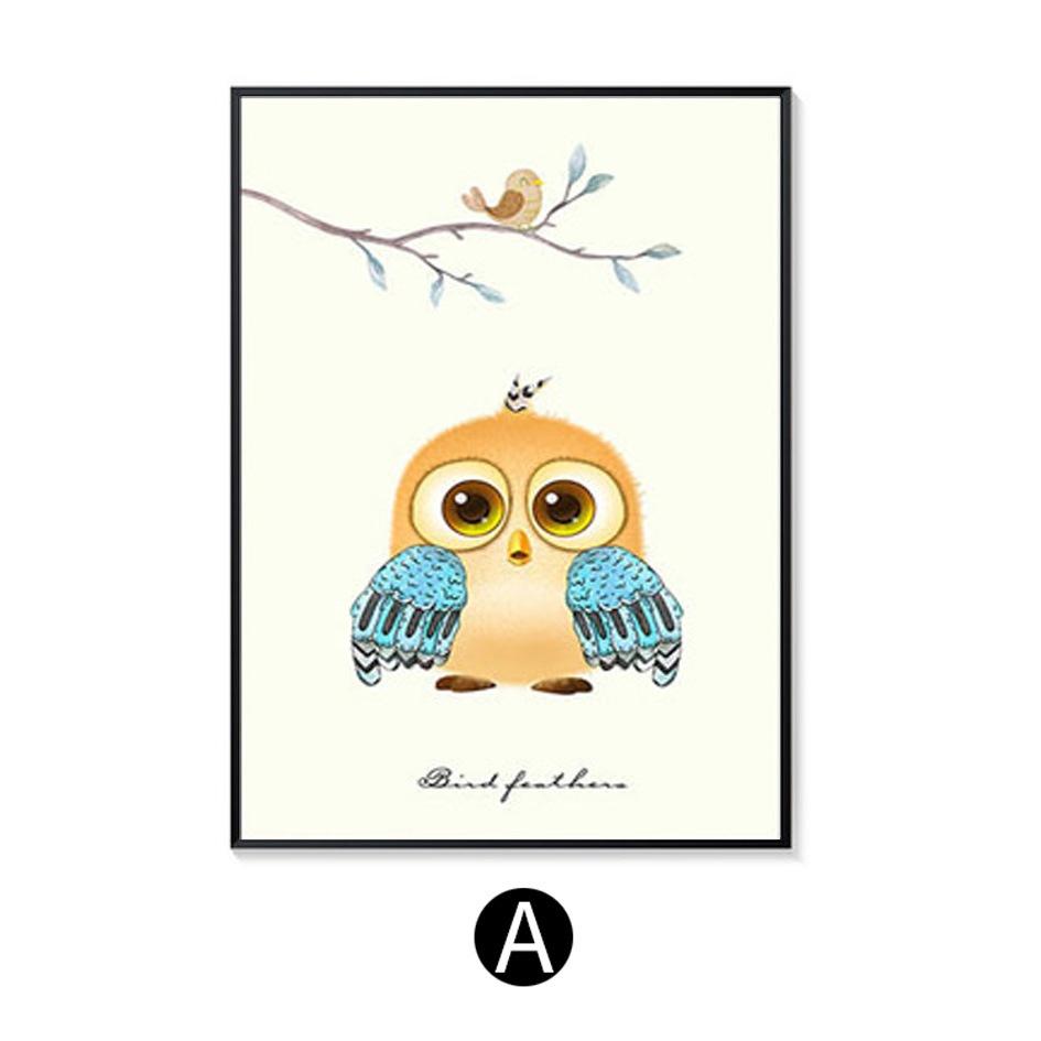 Nordic Poster Picture Cute Bird Family Wall Art Canvas Painting Wall Poster Home Decoration Art Living Room Decoration Unframed