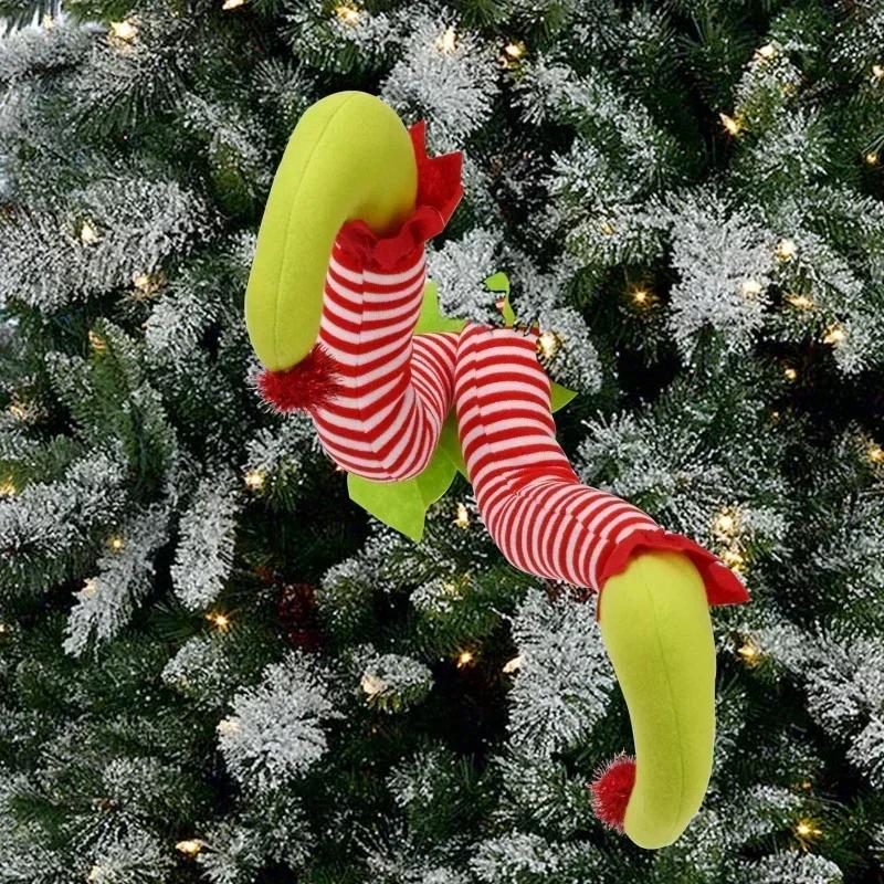 Christmas Decor Supplies Plush Leg Elf Doll Car Home Xmas Tree Pendants Creative Gifts New Year Party Pendant Accessories
