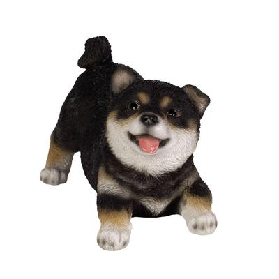 Ubia Happy Black Shiba Inu 15 X 8.3 X 9 Cm Doll Figurine Ornament Animal Garden Decoration Dog H18475-2