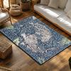 Blue Tiger Pattern Bohemian Rug, Jungle Theme Non-Slip Carpet, Plush Living Room Mat for Nature Inspired Decor