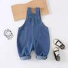 Cartoon Baby Denim Ärmelloser Overall - Niedlicher Krabbel-Romper für Frühling/Herbst