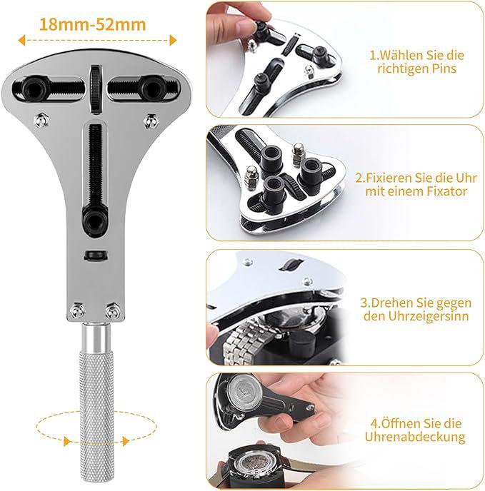 Watch Case Press & Opener Tool Kit for Battery & Band Replacement