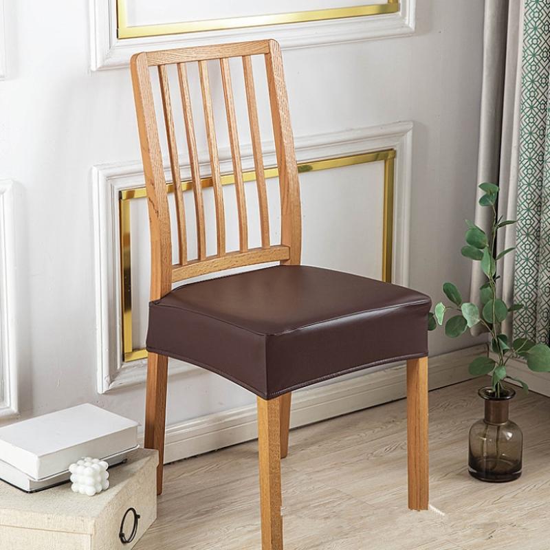 Square Shape Pu Leather Chair Cover Oil-Resistant Pu Leather Waterproof Seat Protectors Anti-Dirty Protection Removable