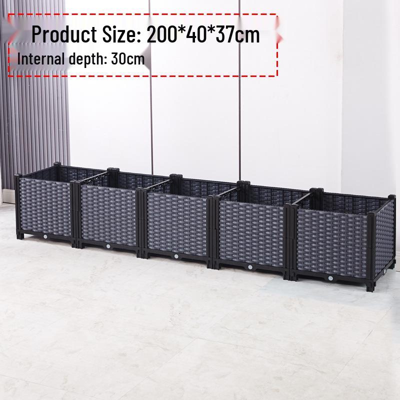 Large Plastic Flower and Vegetable Planting Box for Balcony, Courtyard, or Rooftop Gardens
