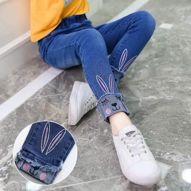 Children Infants Girls Casual Denim Long Pants Child Baby Girl Jeans Clothes Fashion Kids Skinny Trousers Prints Clothing
