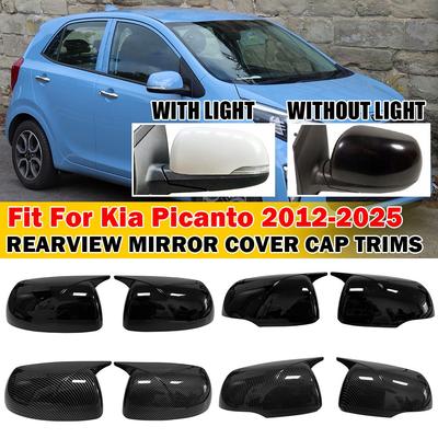 For Kia Picanto 2012-2025 2x Car Sticker Rearview Side Mirror Cover Wing Cap Exterior Case Trim Accessories Vehicle Decoration