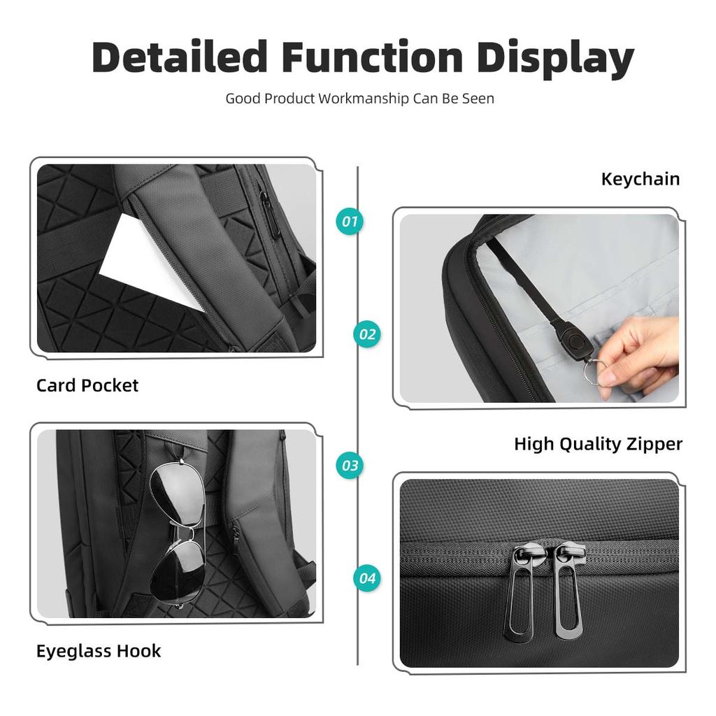 Hk Men'S Designer Laptop Bag Waterproof School Bags For College Boys Male Business Sports Travel Backpack Men With Usb Charging