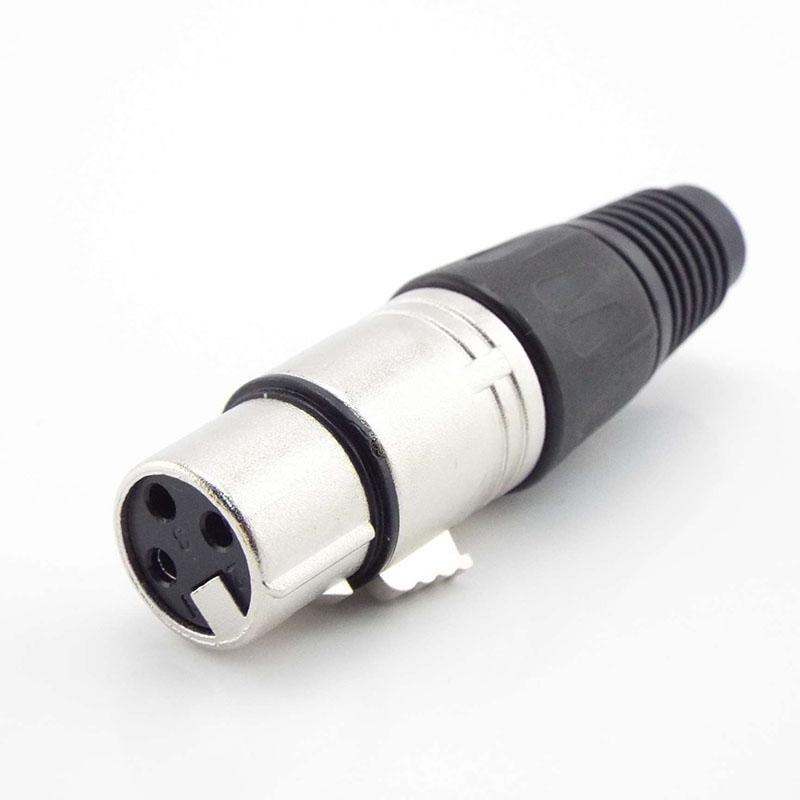 3 Pin 4 pin core XLR power Connector Adapter male female Audio Cable MIC Plug Jack Terminals Microphone Wire