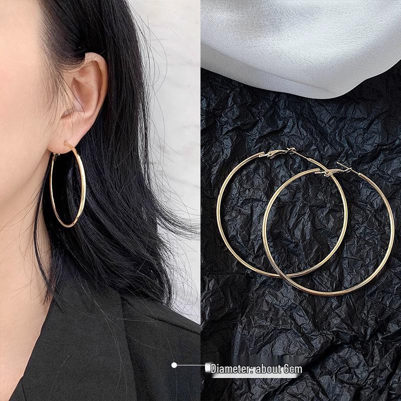 Sterling Silver Large Hoop Earrings for Women: 2025 Trendy European and American Style