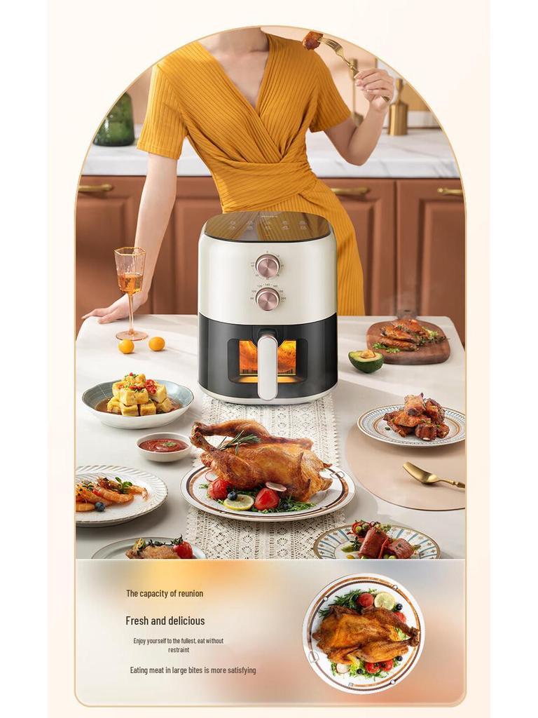Midea KZE459X9BD Smart Air Fryer Oven - Large Capacity, No-Flip Electric Fryer All-in-One