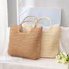 Popular And Spring Summer Yogodlns New Large Capacity Straw Woven Bag Holiday Beach Bag Women Versatile Ins Handmade Shoulder Bag Tote Bag
