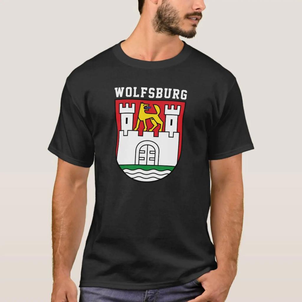 Coat Of Arms Wolfsburg Gerunisexy T Shirt Vintage Graphic Top For Everyday Wear Streetwear Slightly Breathable Casual