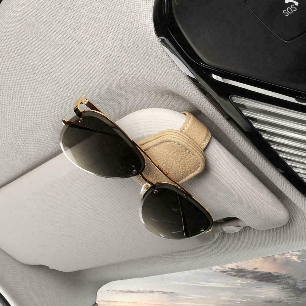 Buy Car Sun Visor Glasses Holder Strong Sunglasses Leather Space