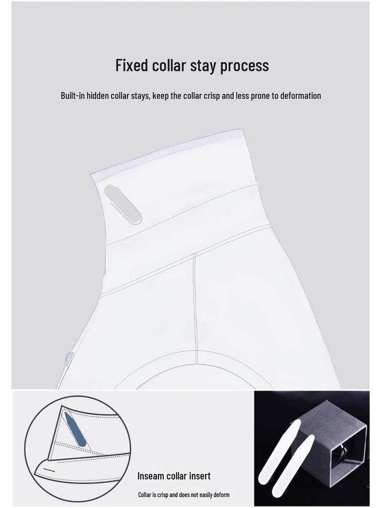 Men's Long Sleeve White Shirt - Professional Business Attire for Spring, Summer, and Autumn