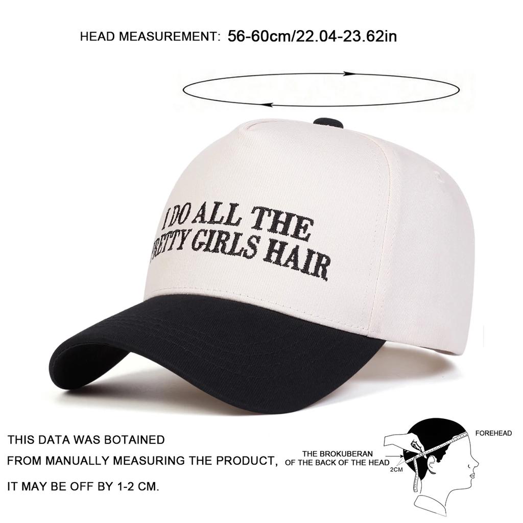 Unisex PRETTY GIRLS HAIR Letter Embroidery Baseball Caps Spring Autumn Outdoor Adjustable Casual Hats Sunscreen Hat Sports Cap