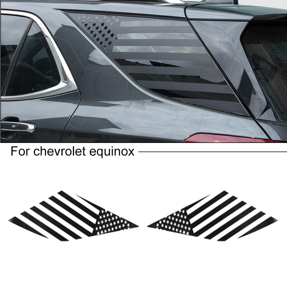 Black Rear Quarter Window Trim Sticker Decal For Chevrolet Equinox 2017+ US Flag