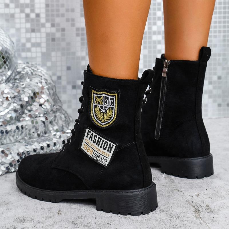 Chelsea Boots Chunky Boots Women Winter Shoes Cow Suede  Ankle Boots Black Female Autumn Fashion Platform Booties