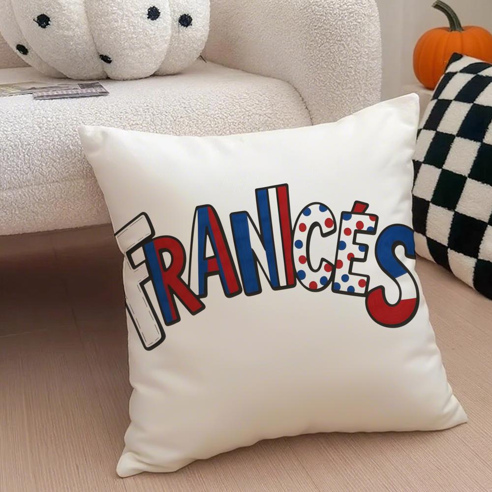 City Romantic Paris France Cushion Cover Throw Pillow Cover Hidden Button Durable Polyester Chair Cushion