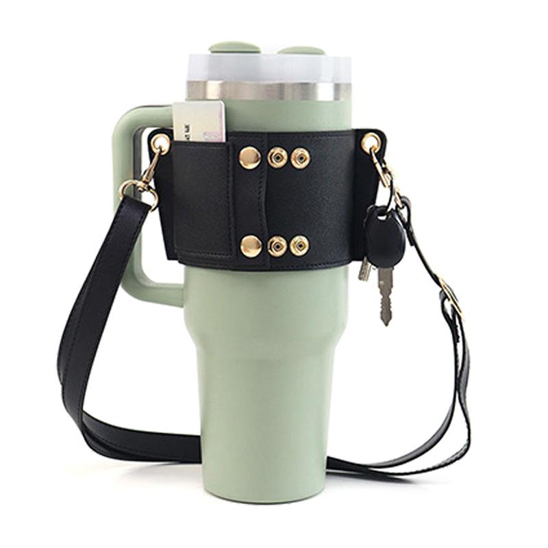 Stanley Wasserflaschen-Griffriemen, Tragbarer Schultergurt für 30-40 oz Becher, PU-Leder-Zubehör